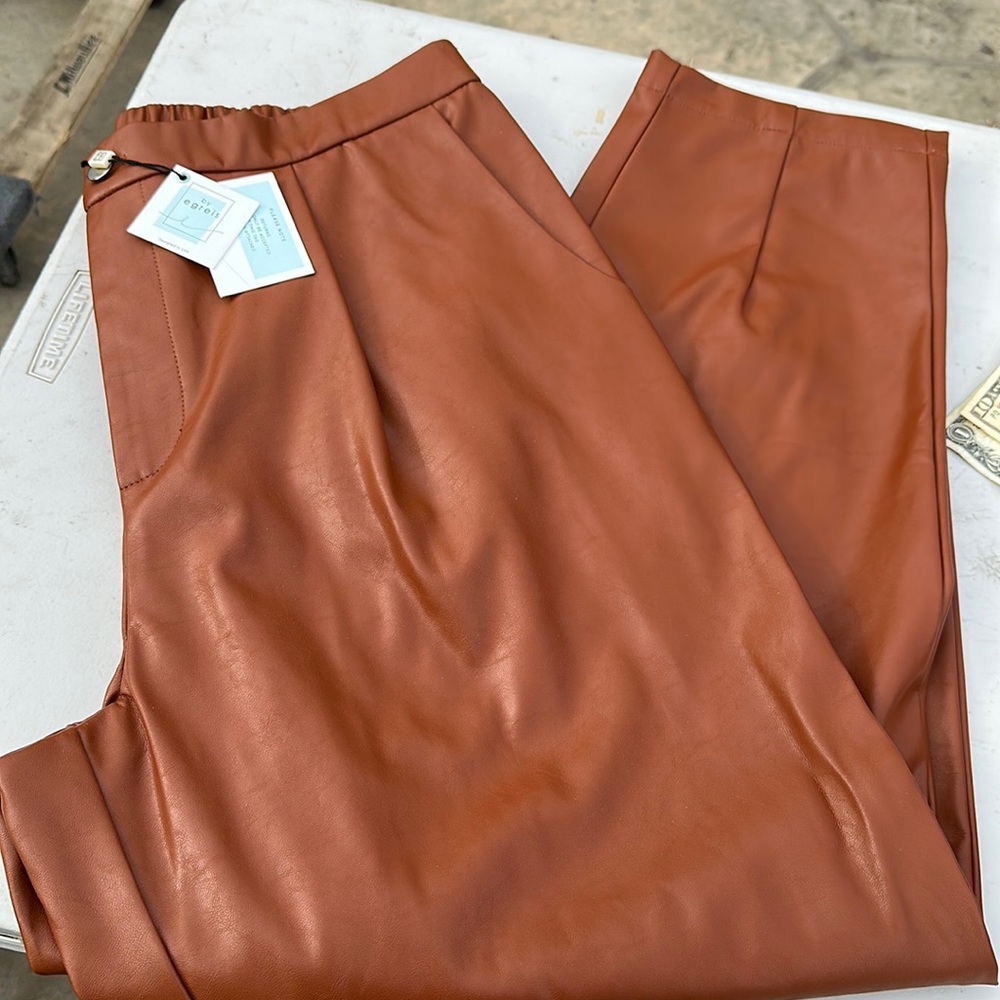 Brand new Pleather Pants burnt orange